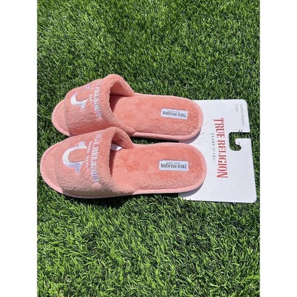 true religion indoor pink slippers Ladies Large Open Toe comfortable cushioned. - Picture 5 of 5